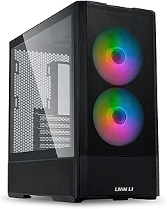 LIAN LI LANCOOL 207 ATX PC Case, RGB Gaming Computer Case, Airflow Optimized Mesh Panels Tower Chassis w/ 2x120mm ARGB PWM Fans Pre-Installed, USB Type-C Port, Tempered Glass Side Panel (Black)