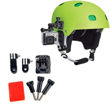 FOTOWELT Adjustment Curved Adhesive Helmet Side Mount kit for GoPro Hero 4 Hero 3  Hero 3 Hero 2 Hero 1