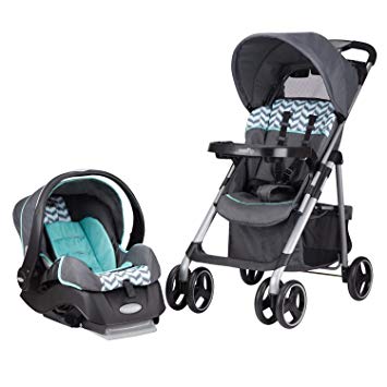 Evenflo Vive Travel System with Embrace Infant Car Seat, Spearmint Spree