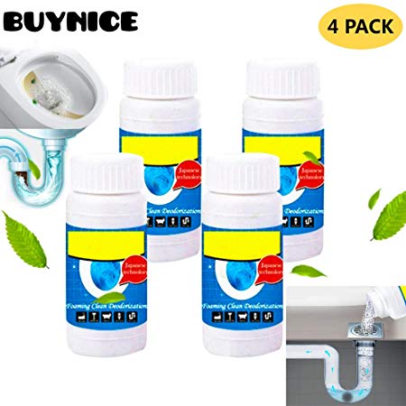 Pipe Dredge Deodorant,Powerful Sink and Drain Cleaner,Magic Bubble Bombs Fast Foaming Pipe Cleaner Deodorant Strong Cleaning Agent Tool for Kitchen Toilet Pipeline Quick Cleaning 4 pack