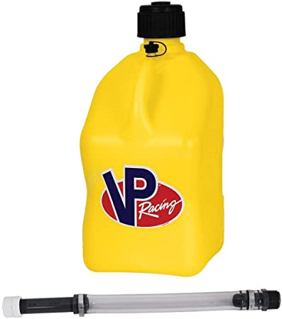 VP 5 Gallon Square Yellow Racing Utility Jug with Deluxe Filler Hose