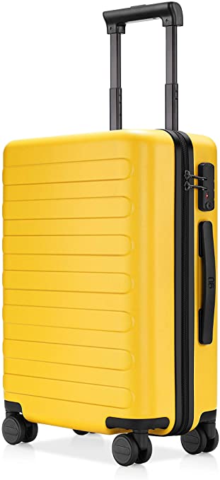 NINETYGO 20 Inch Carry On Luggage, 100% Polycarbonate Hardside Suitcase Luggage With TSA Approved Lock for Business & Travel, 360° Rolling Spinner Wheels, Unexpandable, Yellow
