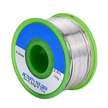 Viion Premium Solder Wire 0.6mm/1.0mm Sn99 Ag0.3 Cu0.7 0.22lb. Solder Wire with Rosin Core, Lead Free 2.0% FLUX (0.6mm)