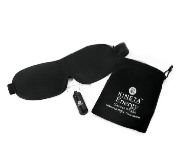 KINETA ENERGY Sleep Mask | Sleeping Mask for men & women. Total blackout eye mask. Adjustable. Comfort fit. Bio-magnets. Premium night mask travel set with ear plugs & metal ear plug holder.