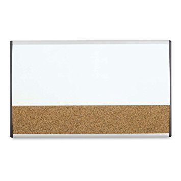 Quartet Arc Cubicle Combination Board, 30" x 18", Whiteboard/Cork Surface, Aluminum Frame (ARCCB3018)