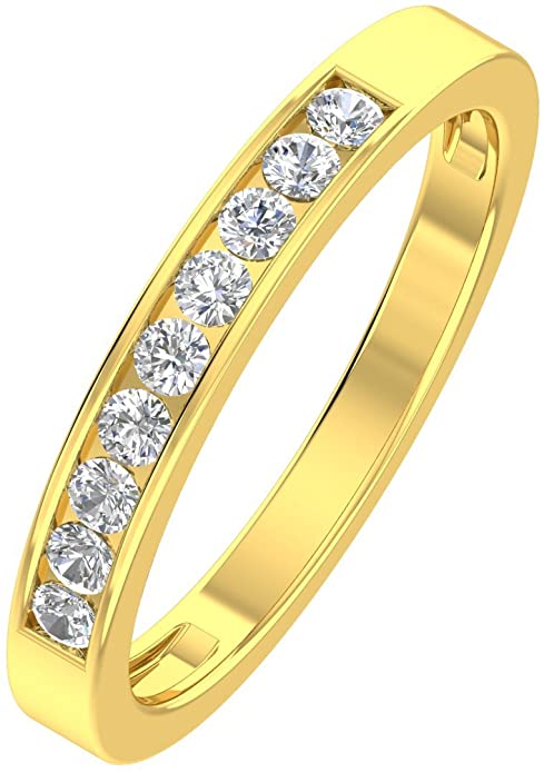 1/4ctw Diamond Channel Wedding Band in 10k White Gold or Yellow Gold