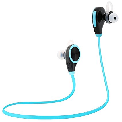 Bluetooth Headphones, Bluetooth Earbuds V4.1 Wireless Sports Headphones Sweatproof Running Gym Stereo Headsets Built-in Mic/APT-X for iPhone 6s 6s plus Galaxy S6 S5 and Android Phone (Blue)