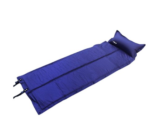 Luxetempo Lightweight Self-Inflating Camp Pad Tent Air Mattress Sleeping Pad with Attached Pillow for Backpacking Camping Blue