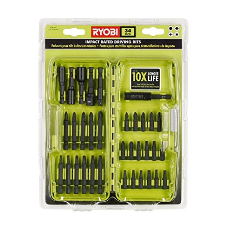 Ryobi A963402 34 Piece Impact Rated Driving Bits with Dock-It Collection Storage Solution