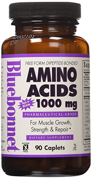 Bluebonnet Amino Acids 1000 mg Capsules, 90 Count