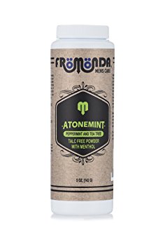 Atonemint Talc Free Body Powder with menthol. Scented with cooling peppermint and tea tree essential oils. The finest talcum free powder made from natural and botanical ingredients.