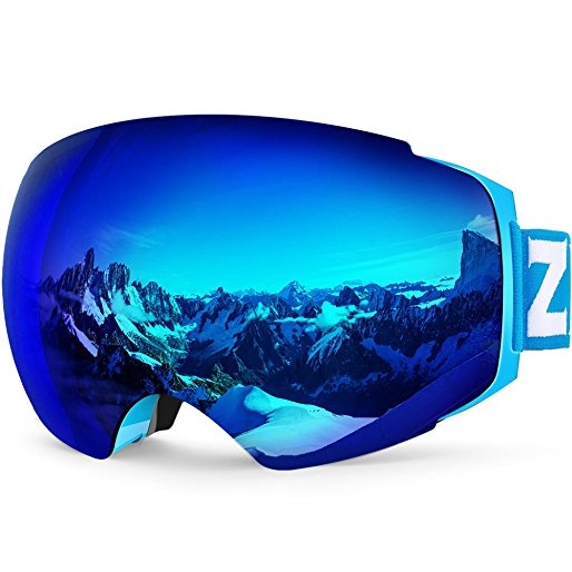 ZIONOR X4 Ski Snowboard Snow Goggles Magnet Dual Layers Lens Spherical Design Anti-fog UV Protection Anti-slip Strap for Men Women