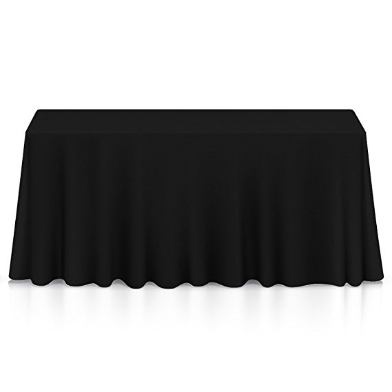 Lann's Linens - 60" x 102" Premium Tablecloth for Wedding/Banquet/Restaurant - Rectangular Polyester Fabric Table Cloth - Black