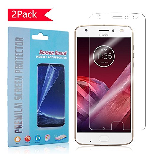 Scarer [2 Pack] MOTO Z2 Force Screen Protector [Non-Glass] [100% Full Coverage] [Anti-Bubble] [HD Ultra Clear] TPU Film for MOTO Z2 Force