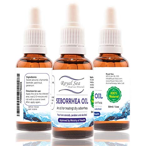 Royal Dead Sea Seborrhea Oil , Seborrhoeic Seborrheic Dermatitis Face, Scalp and Hair Treatment 100% Natural