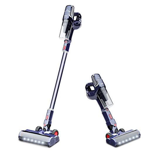 Cordless Vacuum, NOVETE Stick Vacuum Cleaner, Rechargeable & Replaceable Lithium-ion Battery, Powerful Lightweight Handheld Vacuum with Wall Mount & Attachment Nozzles Storage, ETL-Listed