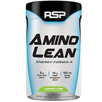 RSP AminoLean - Amino Energy   Fat Burner, Pre Workout, Amino Acids & Weight Loss Powder for Men & Women, Lemon Lime, 70 Servings