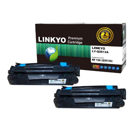 LINKYO Compatible Toner Cartridge Replacement for HP 12A Q2612A Black 2-Pack
