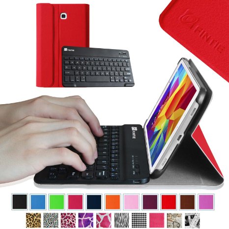 Fintie Blade X1 Samsung Galaxy Tab 4 80 Keyboard Case Cover - Ultra Slim Smart Shell Light Weight Stand with Magnetically Detachable Wireless Bluetooth Keyboard Red