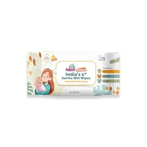 Adore Baby Water Wipes - 98% Paani Based Baby Wipes with Oat Extracts & Goodness of Aloe Vera & Vitamin E - 80 Count,Oats Wipes,Pack of 1