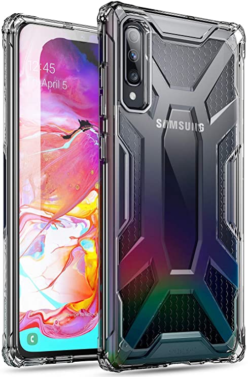 Poetic Affinity Series Designed for Samsung Galaxy A70 Case, Rugged Lightweight Military Grade Hybrid Protective Bumper Cover, Clear