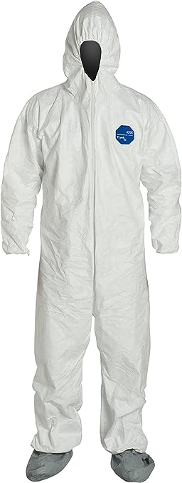 DuPont Tyvek 400 TY122S Disposable Protective Coverall Hood, Boots, XL 25PACK