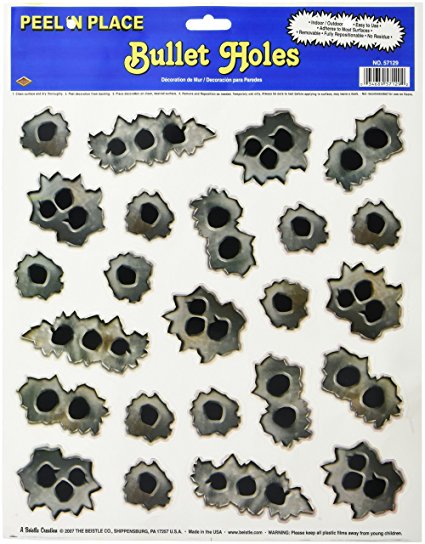 Bullet Holes Peel 'N Place Party Accessory (1 count) (24/Sh)
