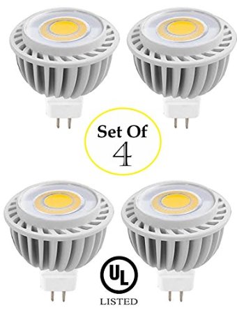 SleekLighting MR16 LED 8 Watt 550 lm 12V dimmable Light Bulb Spotlight Recessed Track Lighting DC12V Pack of 4