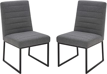 Amazon Brand – Rivet Decatur Modern Upholstered Dining Chair, 21"W, Set of 2, Graphite