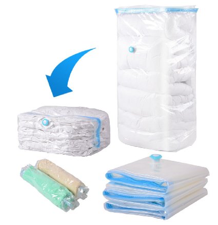 Cube Vacuum Seal Storage Bags Compressed Organizer Space Saver Bags Combo with Travel Bag 15-Bag Set