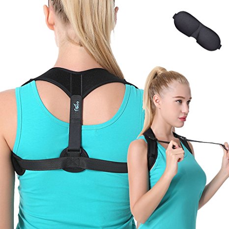 Posture Corrector for Women by fibee, Front Adjustable Clavicle Brace for Upper Back Pain Relief, Helps Improve Bad Posture and Alleviates Slumping and Slouching (REG (29" - 40"))