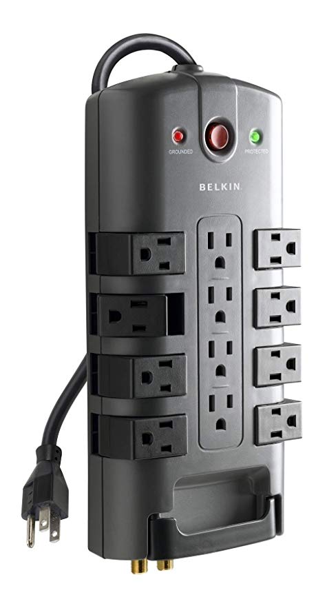 Belkin 12-Outlet Pivot-Plug Surge Protector with 8 ft Cord