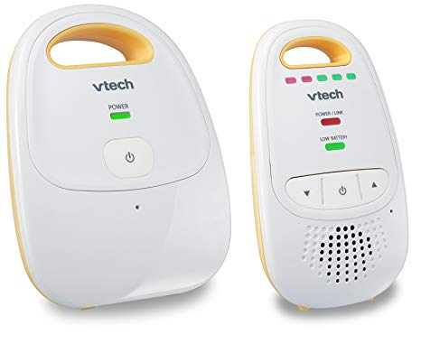 VTech DM111 Audio Baby Monitor with up to 1,000 ft of Range, 5-Level Sound Indicator, Digitized Transmission & Belt Clip (Renewed)