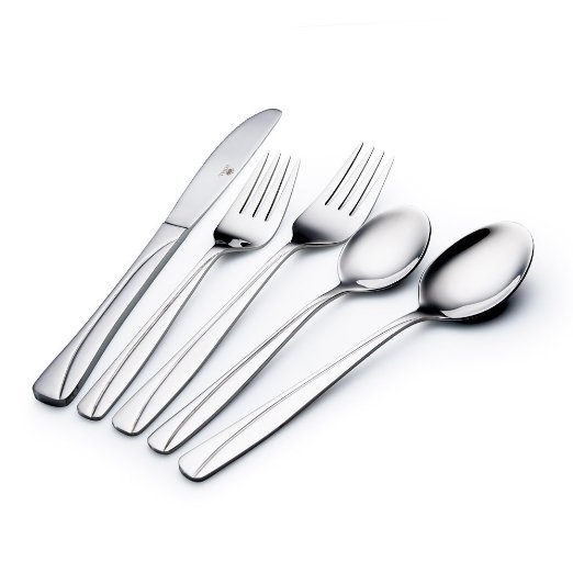 Royal 20-Piece Flatware Set, High-Quality 18/10 Stainless Steel, Mirror Polished Luxury Design, Restaurant & Hotel Quality, Cutlery Service for 4