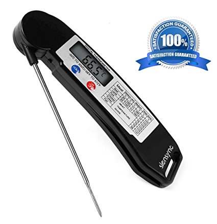 Digital Meat Food Thermometer - Siensync Super Fast Instant Read Cooking Thermometer with Collapsible Internal Probe, Electronic Thermometer for Barbecue / Grill / Milk / Candy / Bath Water