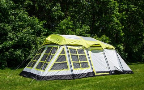 Tahoe Gear Glacier 14 Person 3-Season Family Cabin Camping Tent w/ Rain Fly
