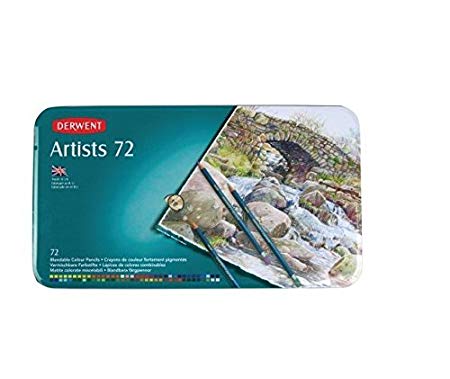 Derwent Artists Colored Pencils, 4mm Core, Metal Tin, 72 Count (32097)