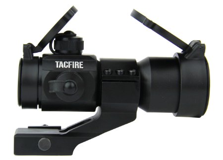 TacFire 1 x 30mm Tactical Dot Rifle Scope Sight with Cantilever Weaver Mount, Red/Green/Blue