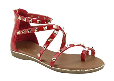 ANNA Womens Stud Strappy Flat Sandals