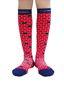 Compression Socks (Fun Patterns 20-30mmHg) Men & Women Running Casual Socks by CompressionZ