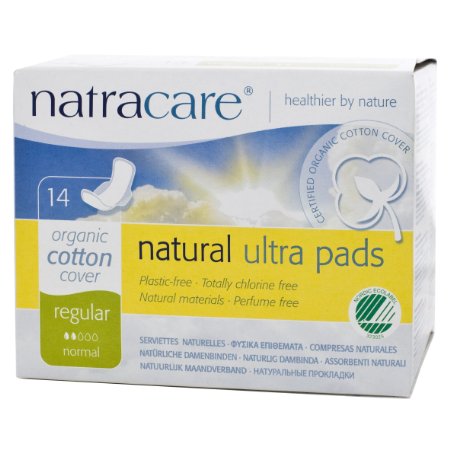 Natracare Natural Ultra Pads with Wings, Regular,  14 Count Boxes (Pack of 12)