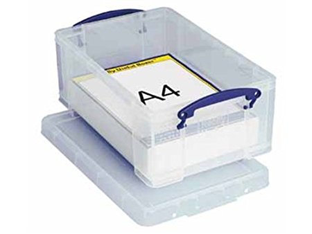 Really Useful Storage Box Plastic Lightweight Robust Stackable 9 Litre W255xD395xH155mm Clear - Ref 9C
