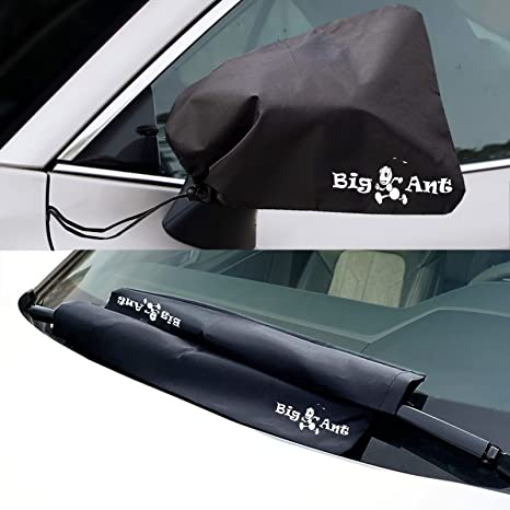 Big Ant Car Windshield Wiper Snow Cover   Side Mirror Snow Cover Set, Car Snow Ice Cover Protect from Snow Ice Frost Rain - Fit for Cars, Trucks, Vans and SUVs