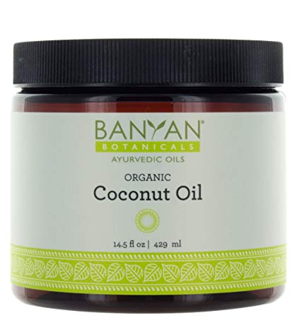 Banyan Botanicals Coconut Oil, Certified Organic, 14.5 oz - Pure, Refined - A Good Massage Oil for Pitta