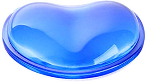 Silicone Gel Wrist Rest Cushion Heart-shaped Translucence Ergonomic Mouse Pad Cool Hand Pillow Effectively Reduce Wrist Fatigue and pain Blue