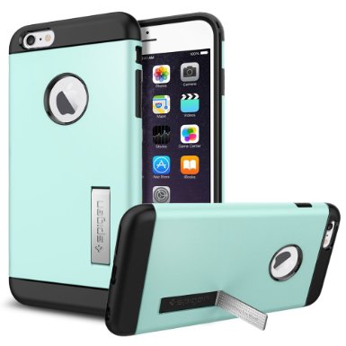 iPhone 6 Plus Case, Spigen® [Slim Armor] KICK-STAND [Mint] Slim Fit Dual Layer Advanced Shock Absorption Protective Kick-Stand Case for iPhone 6 Plus (2014) - Mint (SGP10906)