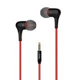 Mrice E300 Capsule Noise Isolating In Ear Earbud Headphones Stereo In-ear Earphone with Patent Designed Red Triangle CableSuper-bassHigh FidelityMusic Stream and Hands-free for Smartphones-Black