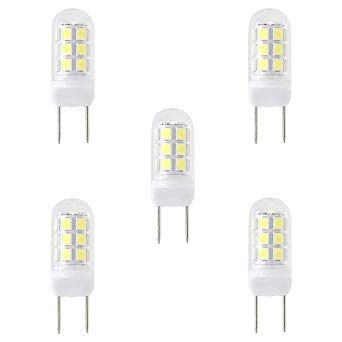 G8 LED, Dimmable 35W Halogen Replacement Bulb,G8 Bi-Pin Bulb LED, 24 X 2835 SMD LED, 3.5W AC 120V 350LM, White 6000K, for Under Counter Kitchen Lighting, Under-Cabinet Light and Puck Light (5 Packs)