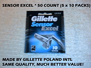 Gillette Sensor Excel - 50 Count (5 x 10 Packs)