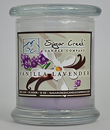 Vanilla Lavender Natural Scented Soy Wax 12oz Candle. Aromatherapy Soy Candles Burn Cleaner ~ Longer ~ Non-Toxic ~ 100% Yinzer Made in USA. Gift For Special Occasions - Sugar Creek Candles